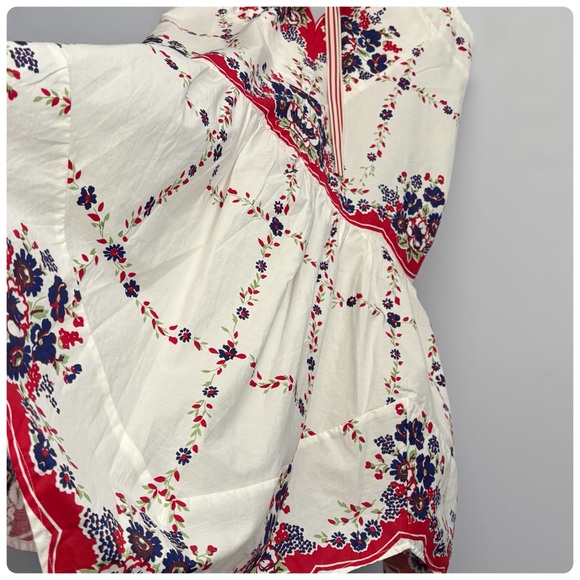 NWT Anthropologie Celandine Plunge-Neck Drop-Waist Floral Cotton Midi Dress, S - Picture 7 of 13